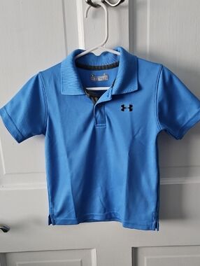 Under Armour Boys' Sky Blue Polo with Black Logo